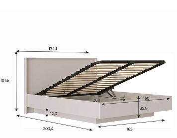 Кровать LOZ160x200 цвета персидский жемчуг