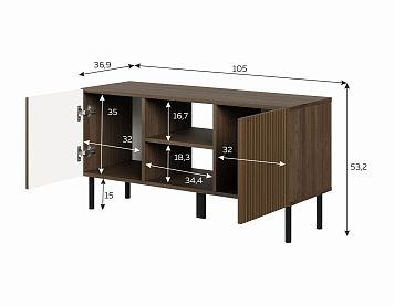 Тумба KOM2D цвета орех селект темный