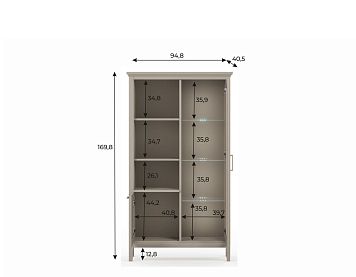 Шкаф REG1W1D цвета глиняный cерый