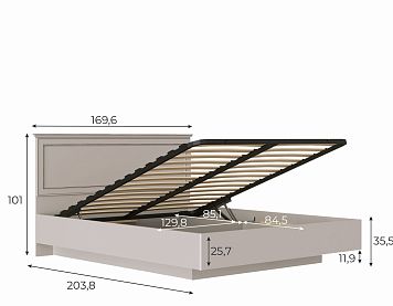 Кровать LOZ160х200 цвета персидский жемчуг