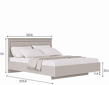 Кровать LOZ160х200 цвета персидский жемчуг