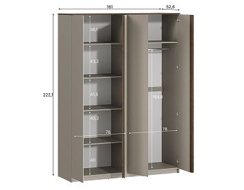 Шкаф SZF4D цвета глиняный серый / орех селект темный