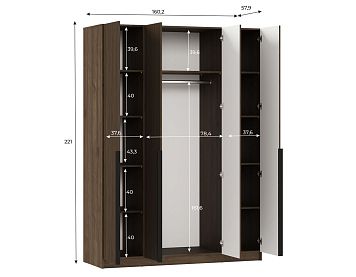Шкаф SZF4D  цвета орех селект темный