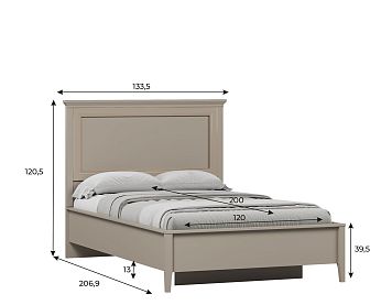 Кровать LOZ120х200 цвета глиняный cерый