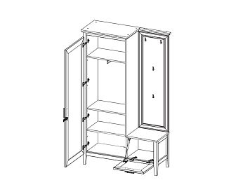 Шкаф PPK1D1K/L цвета глиняный cерый