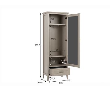 Шкаф SZF1L1S цвета глиняный cерый