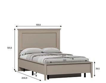 Кровать LOZ120х200 цвета глиняный cерый