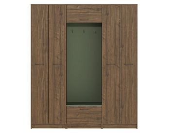 Шкаф SZF4D2K/360 цвета орех селект темный/ дымчатый зеленый