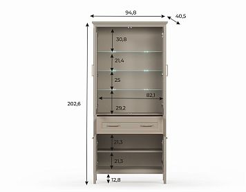 Шкаф REG2W2D1S цвета глиняный cерый