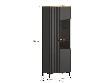 Шкаф REG1D1W цвета дуб нокс/антрацитовый