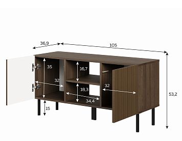 Тумба KOM2D цвета орех селект темный