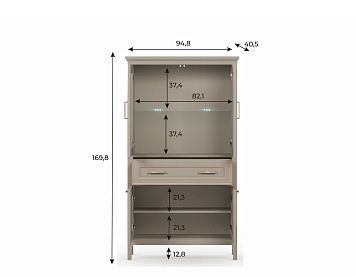 Шкаф REG2W2D1S/170 цвета глиняный cерый