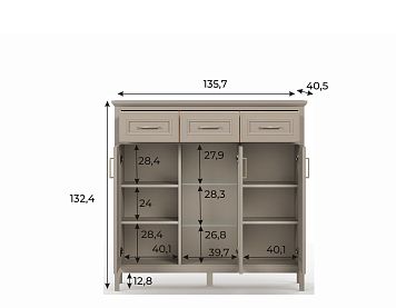 Комод KOM1W2D3S цвета глиняный cерый
