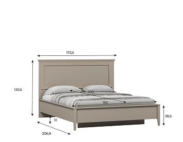 Кровать LOZ160х200 цвета глиняный cерый