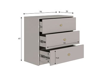 Комод KOM3S  цвета кашемир