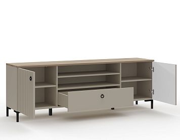 Тумба RTV2D1S цвета дуб сильверджек ореховый/глиняный cерый