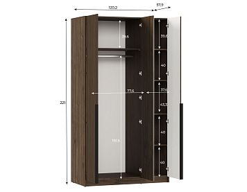 Шкаф SZF2D1L  цвета орех селект темный