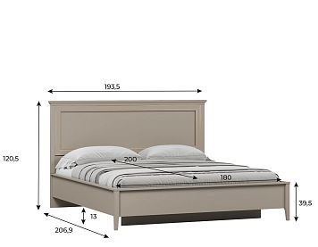 Кровать LOZ180х200 цвета глиняный cерый